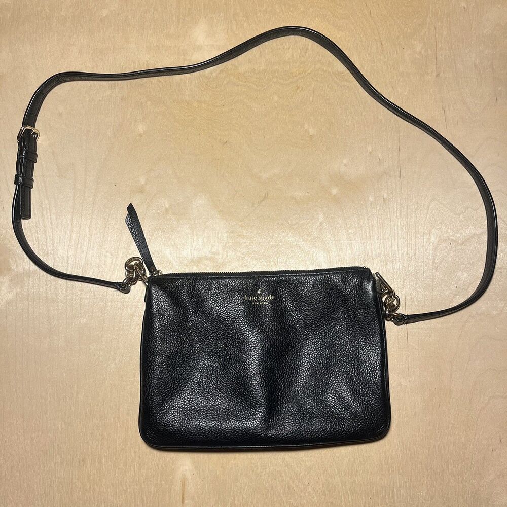 Kate Spade Black Leather On Purpose Crossbody Bag Classic Basic